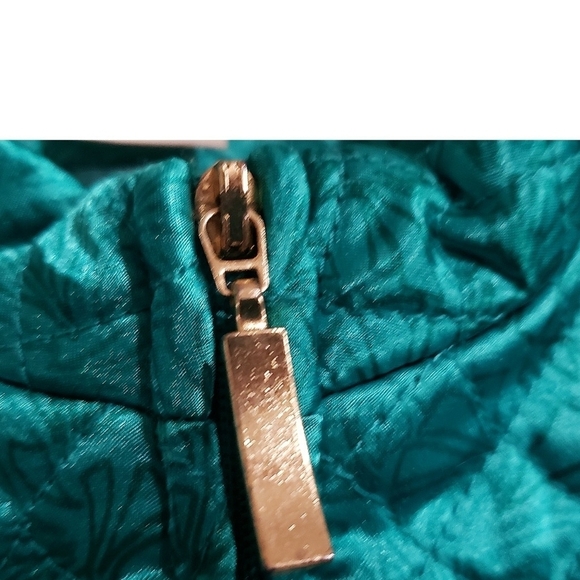 Vintage C.L.O.T.H.E.S Blazer Green XL Quilted Floral Print Asian Inspired Jacket - Picture 12 of 14